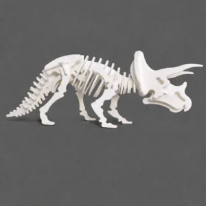 triceratops dinosaur skeleton puzzle – diy 3d puzzle kit