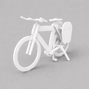 bicycle kit card – diy physical model (white, paintable bicycle miniature kit)