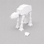 at at walker kit card – diy physical model (white, paintable sci fi miniature kit)