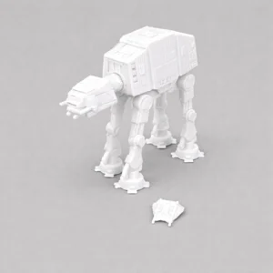 at at walker kit card – diy physical model (white, paintable sci fi miniature kit)