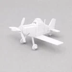 dusty crop hopper airplane kit card – diy physical model (white, paintable cartoon aircraft kit)