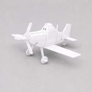 dusty crop hopper airplane kit card – diy physical model (white, paintable cartoon aircraft kit)